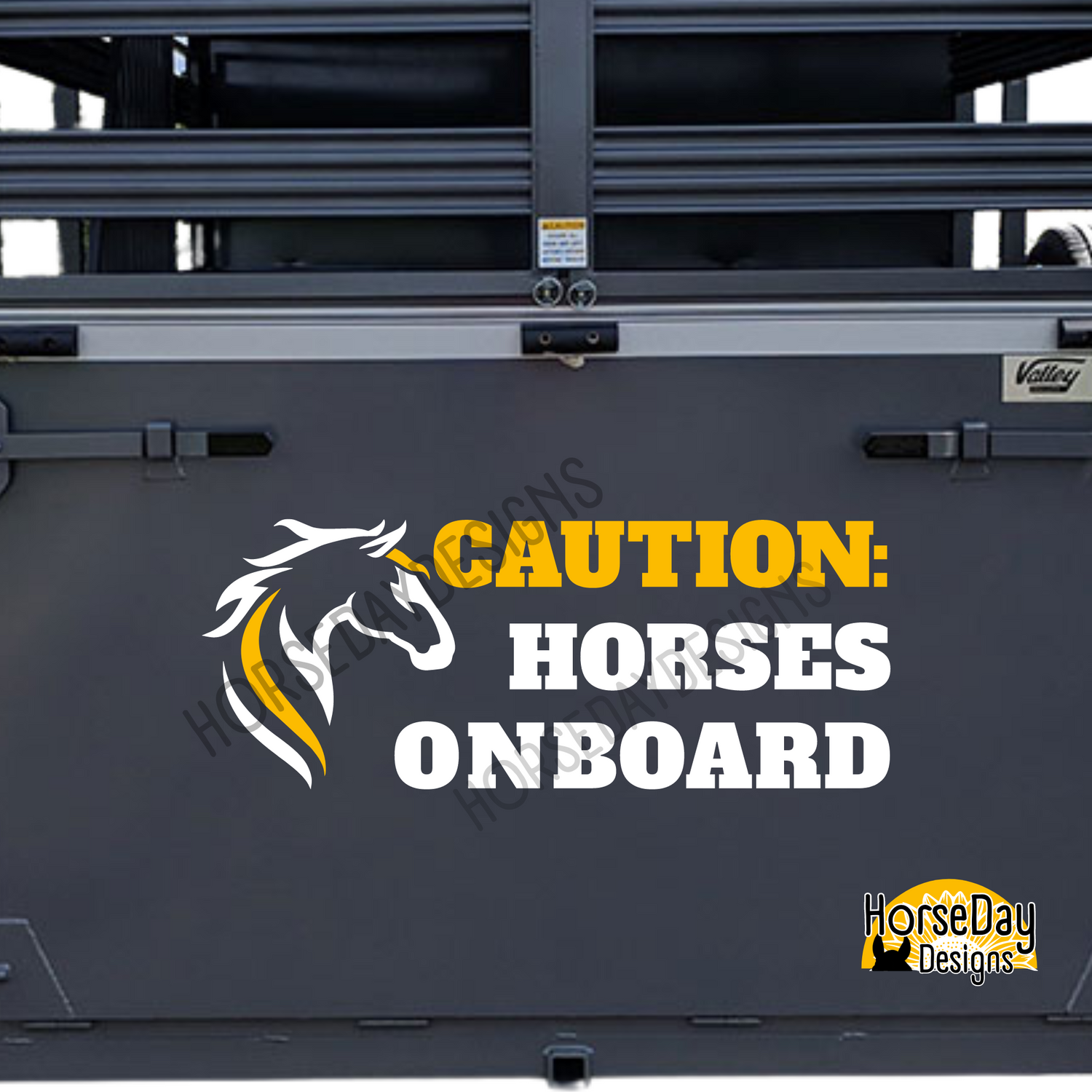 Caution Horses Trailer Decal