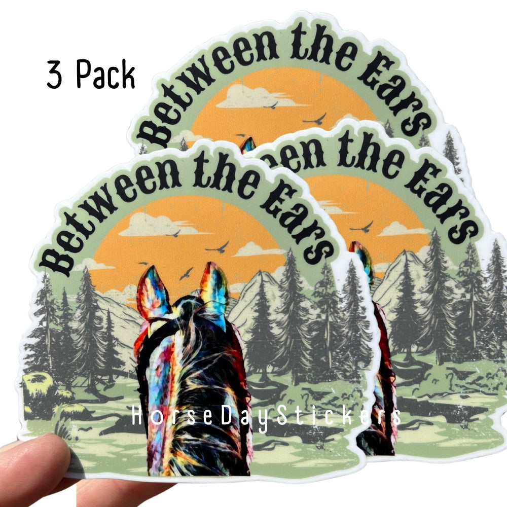 3 four inch between the ears sticker pack