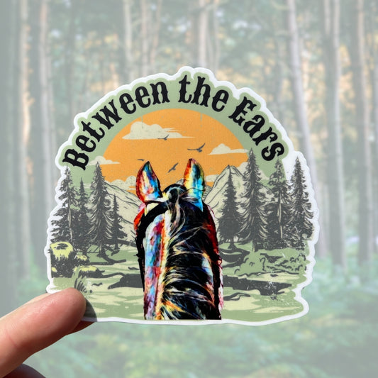 Between the Ears Horse Sticker Decal through the ears Trail Rider sticker decal