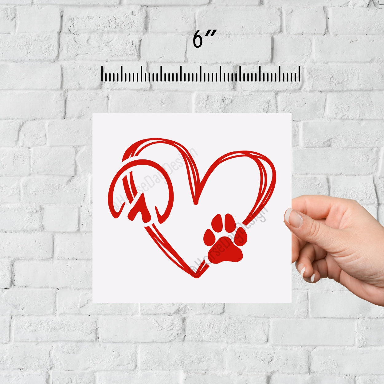 horse dog heart sticker hoofprint pawprint sticker