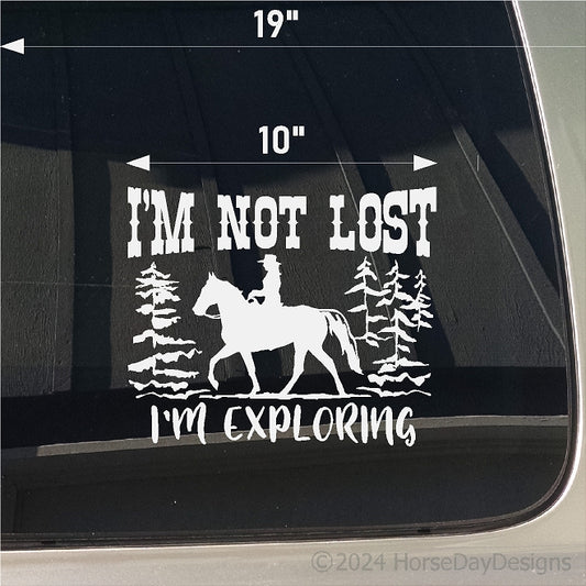 Trail rider horse sticker can be personalized with on e from the list