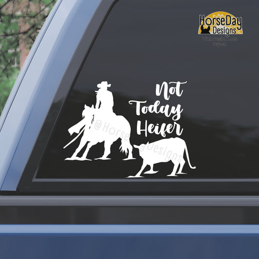 female cutting horse vinyl sticker
