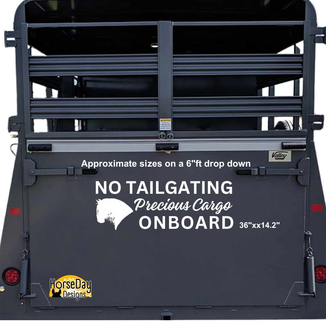 No Tailgating Precious Cargo Onboard Large Caution Horses decal