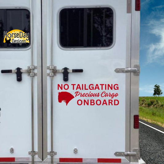 no tailgating horse trailer sticker caution horses decal