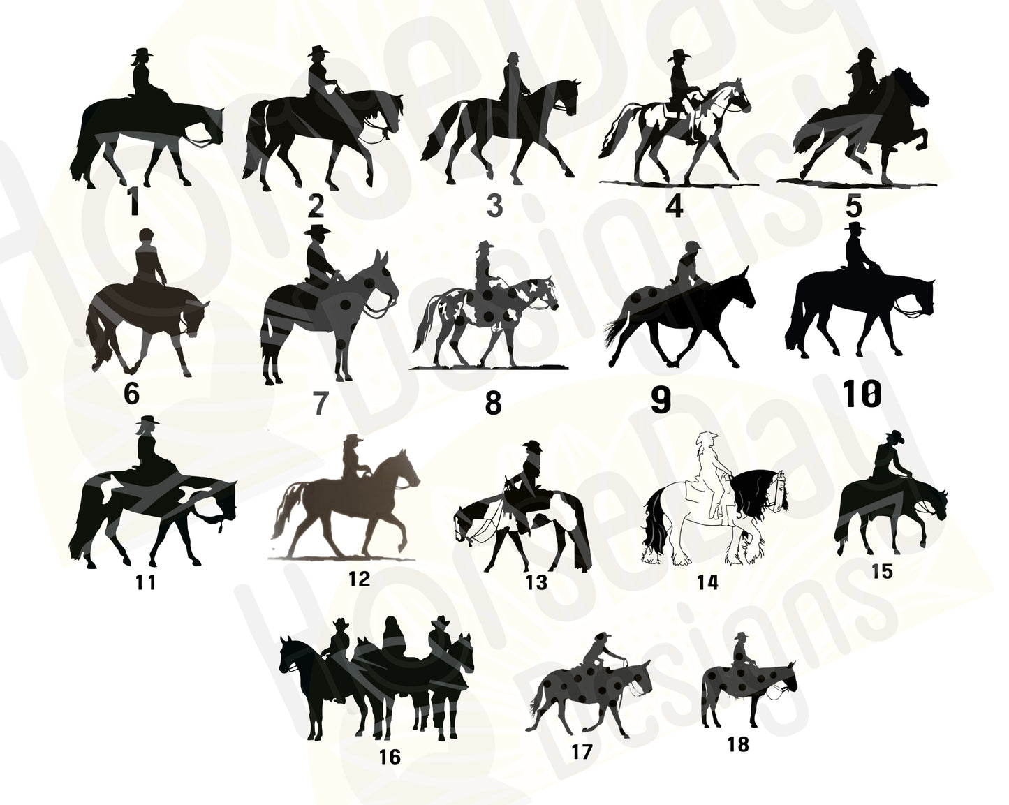 custom western english gaited mule horse sticker