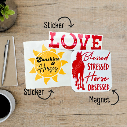 Sunshine and Horses Sticker Pack Horse decal sticker pack