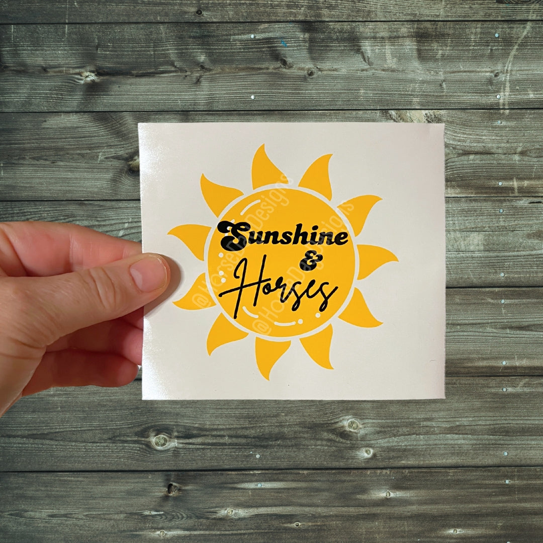 4" Sunshine and horses stickers