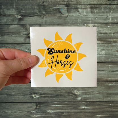 4" Sunshine and horses stickers