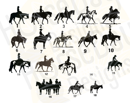 personalized horse sticker with riding style