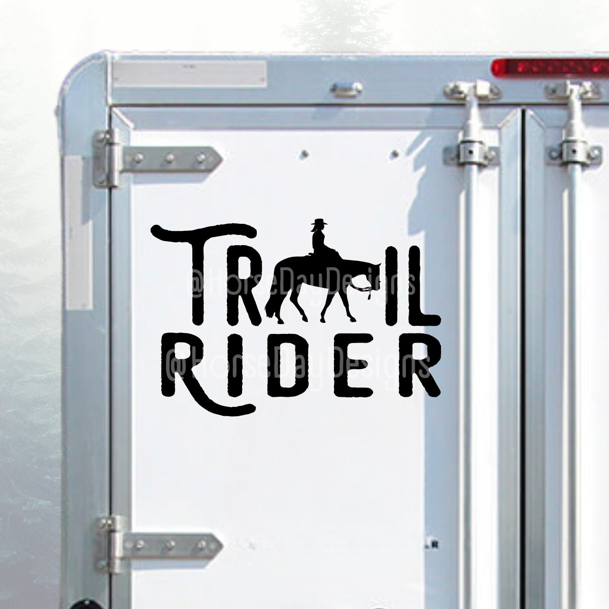 horse trailer sticker, western horse sticker