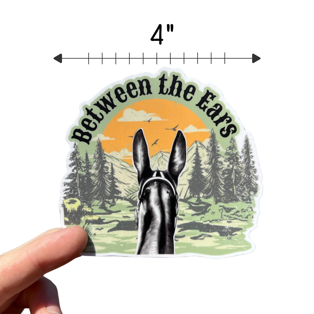 4" Mule trail sticker decal long ears mule sticker decal