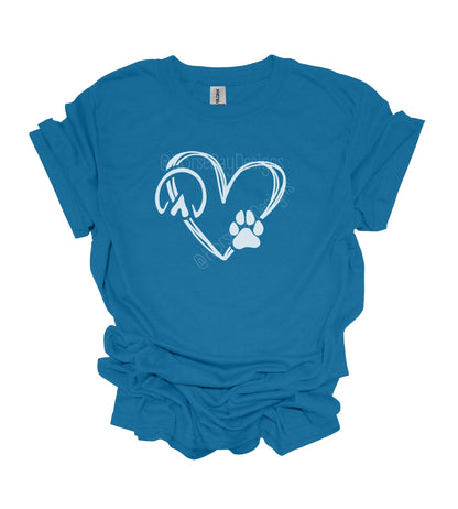 blue hoof and paw print t shirt