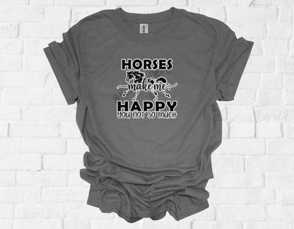 Horses Make Me Happy Funny Horse Shirt, Horse Rider Gift,Horse Gifts Sm-3xl