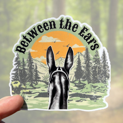 mule trail rider sticker decal, between the ears western mule sticker decal, 