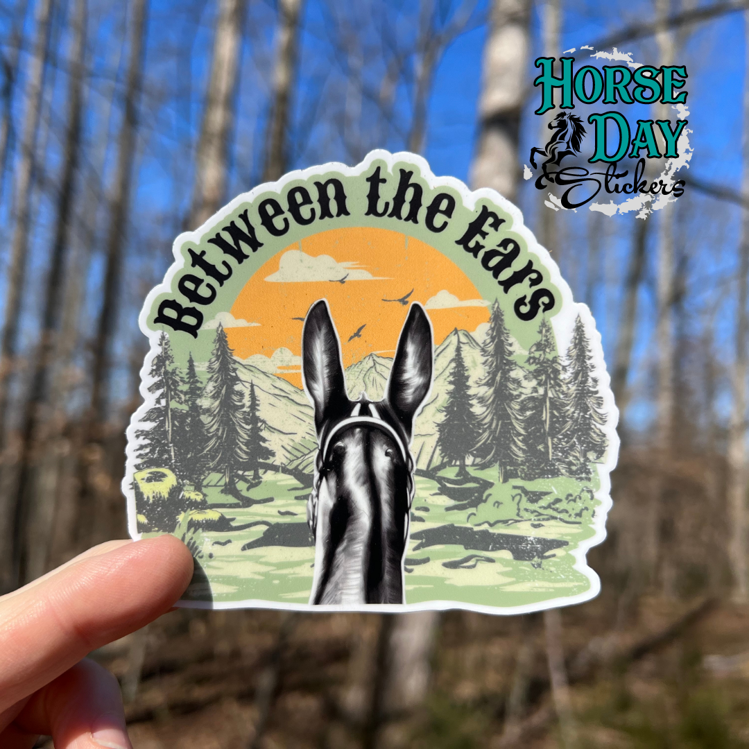 Between the ears mule sticker