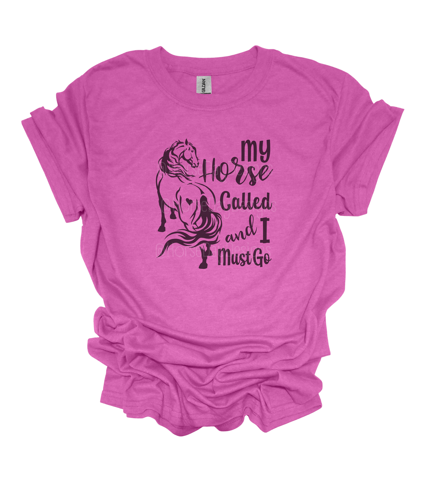 my horse called in pink horse t shirt
