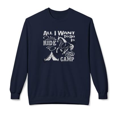 blue horse sweatshirt ride and camp