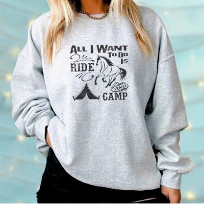 horse sweatshirt ride and camp horse shirt