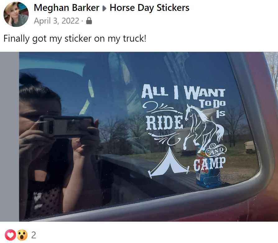 horse trailer ride and camp window sticker