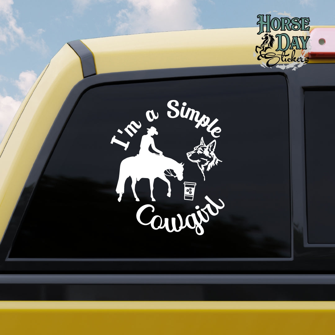 Simple cowgirl horse sticker