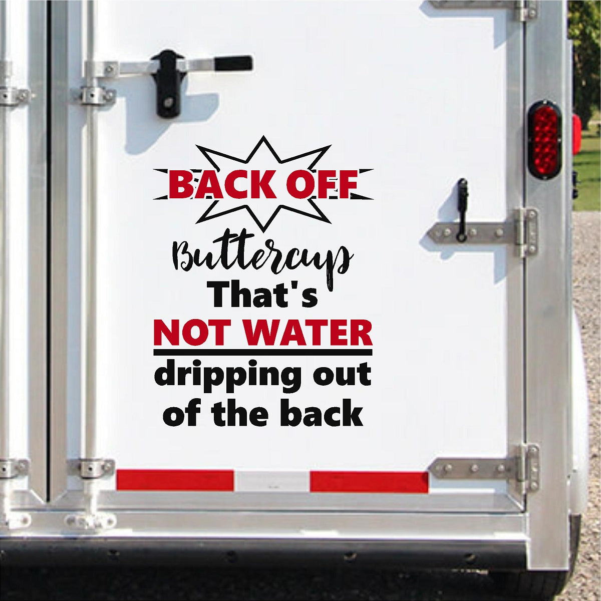 Back off funny horse trailer safety sticker