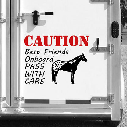 Caution Best Friend Onboard Caution Horse Trailer Warning Sticker